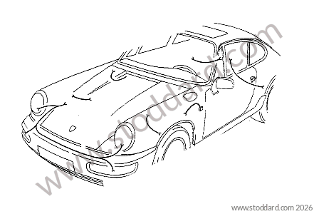 HEADLIGHT - ABS - BRAKING - TRUNK LIGHTING CABLE HARNESS for Porsche 964 &bull; 1989 &bull; 964 Carrera 4 &bull; Coupe &bull; Manual Gearbox, 5 Speed