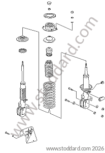 SUSPENSION SHOCK ABSORBER STRUT for Porsche 968 &bull; 1992 &bull; 968 &bull; Coupe &bull; Manual Gearbox, 6 Speed