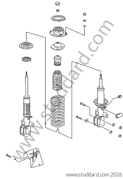 SUSPENSION SHOCK ABSORBER STRUT for Porsche 968 &bull; 1992 &bull; 968 &bull; Coupe &bull; Manual Gearbox, 6 Speed