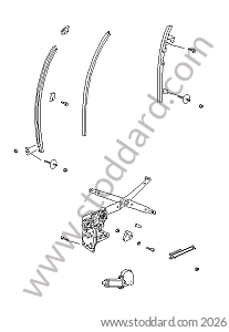 POWER WINDOWS / WINDOW GUIDE for Porsche 968 &bull; 1992 &bull; 968 &bull; Cabrio &bull; Manual Gearbox, 6 Speed