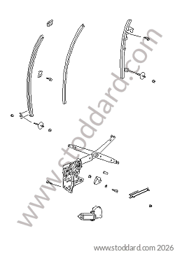 POWER WINDOWS/WINDOW GUIDE for Porsche 968 &bull; 1992 &bull; 968 &bull; Cabrio &bull; Manual Gearbox, 6 Speed