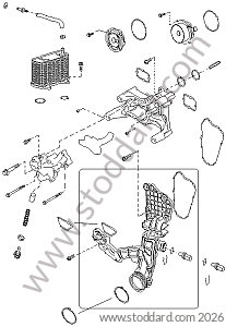 OIL PUMP / GASKET / OIL RADIATOR / TEMPERATURE TRANSMITTER for Porsche Boxster 987 05-08 &bull; 2005 &bull; Boxster 2.7 &bull; Cabrio &bull; Manual Gearbox, 5 Speed