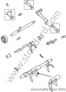 SHAFT AND SELECTOR FORK FOR GEARBOX for Porsche Boxster 987 05-08 &bull; 2005 &bull; Boxster 2.7 &bull; Cabrio &bull; Manual Gearbox, 5 Speed