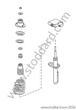 REAR SHOCK ABSORBER / REAR SPRING / REAR SHOCK ABSORBER HEAD for Porsche Boxster 987 05-08 &bull; 2005 &bull; Boxster 2.7 &bull; Cabrio &bull; Manual Gearbox, 5 Speed