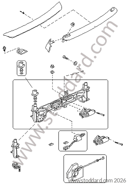 REAR AEROFOIL / REAR AEROFOIL MECHANISM for Porsche Boxster 987 05-08 &bull; 2005 &bull; Boxster 2.7 &bull; Cabrio &bull; Manual Gearbox, 5 Speed