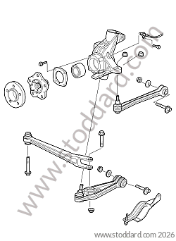 REAR AXLE/WHEEL CARRIER/CONTROL ARM/WHEEL HUB for Porsche Boxster 987 09-12 &bull; 2009 &bull; Boxster 2.9 &bull; Cabrio &bull; Manual Gearbox, 6 Speed