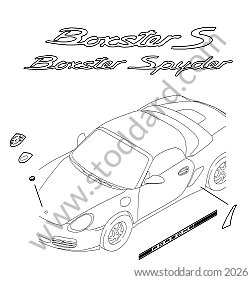 MONOGRAM / GRAVEL PROTECTION STRIP for Porsche Boxster 987 09-12 &bull; 2012 &bull; Boxster 2.9 Black Edition &bull; Cabrio &bull; Manual Gearbox, 6 Speed
