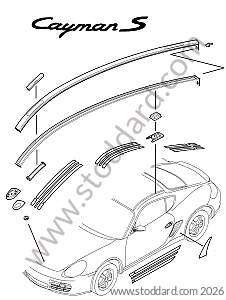 MONOGRAM / GRAVEL PROTECTION STRIP for Porsche Cayman 987C 06-08 &bull; 2006 &bull; Cayman S 3.4 &bull; Manual Gearbox, 6 Speed