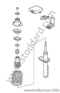 REAR SHOCK ABSORBER / REAR SPRING / REAR SHOCK ABSORBER HEAD for Porsche Cayman 987C 09-12 &bull; 2009 &bull; Cayman 2.9 &bull; Manual Gearbox, 6 Speed