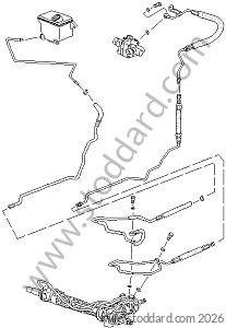 POWER STEERING LINES for Porsche 993 Turbo &bull; 1995 &bull; 993 Turbo &bull; Coupe &bull; Manual Gearbox, 6 Speed