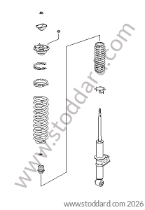 SHOCK ABSORBER / COIL SPRING for Porsche 993 &bull; 1994 &bull; 993 Carrera 2 &bull; Coupe &bull; Manual Gearbox, 6 Speed