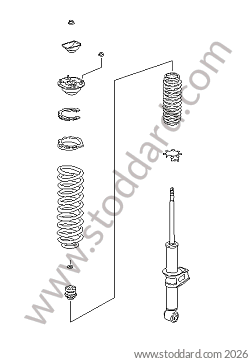 SHOCK ABSORBER/COIL SPRING for Porsche 993 Turbo &bull; 1995 &bull; 993 Turbo &bull; Coupe &bull; Manual Gearbox, 6 Speed