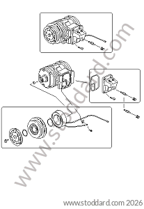 AIR CONDITIONING COMPRESSOR / AIR CONDITIONING CLUTCH for Porsche 993 &bull; 1994 &bull; 993 Carrera 2 &bull; Coupe &bull; Manual Gearbox, 6 Speed