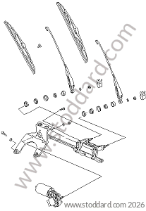 WINDSCREEN WIPER SYSTEM for Porsche 993 &bull; 1994 &bull; 993 Carrera 2 &bull; Coupe &bull; Manual Gearbox, 6 Speed