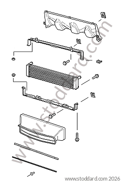 RADIATOR CENTRE for Porsche 996 &bull; 1999 &bull; 996 Carrera 4 &bull; Cabrio &bull; Automatic Gearbox