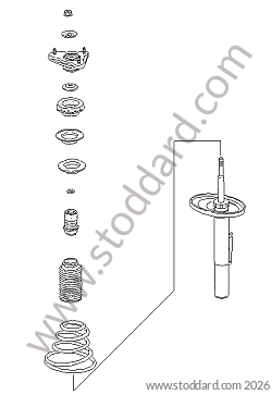 SUSPENSION SHOCK ABSORBER STRUT for Porsche 996 &bull; 1998 &bull; 996 Carrera 2 &bull; Coupe &bull; Manual Gearbox, 6 Speed