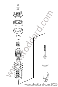 SHOCK ABSORBER / COIL SPRING for Porsche 996 &bull; 1998 &bull; 996 Carrera 2 &bull; Coupe &bull; Manual Gearbox, 6 Speed