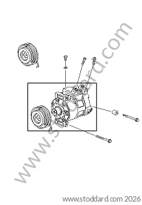 AIR CONDITIONING COMPRESSOR / AIR CONDITIONING CLUTCH for Porsche 996 Gt3 / Gt3-1 &bull; 2000 &bull; 996 Gt3 &bull; Coupe &bull; Manual Gearbox, 6 Speed