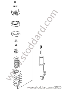REAR SHOCK ABSORBER / REAR SPRING / REAR SHOCK ABSORBER HEAD for Porsche 996 Turbo &bull; 2001 &bull; 996 Turbo &bull; Coupe &bull; Manual Gearbox, 6 Speed
