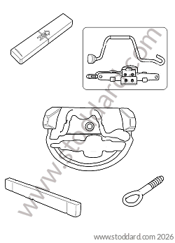 JACK / TOWING HOOK / TOOLBAG for Porsche 997 05-08 &bull; 2005 &bull; 997 C2 &bull; Coupe &bull; Manual Gearbox, 6 Speed