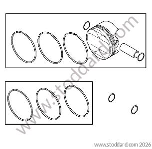 PISTON / RING for Porsche 997 05-08 &bull; 2005 &bull; 997 C2 &bull; Coupe &bull; Manual Gearbox, 6 Speed