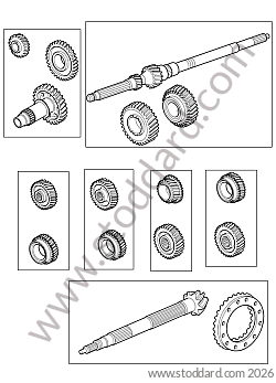 SETS OF PINIONS / CROWN AND PINION DRIVE / PRIMARY SHAFT for Porsche 997 05-08 &bull; 2005 &bull; 997 C2 &bull; Coupe &bull; Manual Gearbox, 6 Speed