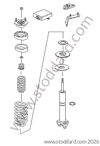 REAR SHOCK ABSORBER / REAR SPRING / REAR SHOCK ABSORBER HEAD for Porsche 997 05-08 &bull; 2005 &bull; 997 C2 &bull; Coupe &bull; Manual Gearbox, 6 Speed