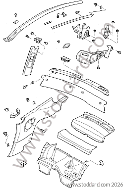 LINING / CLIP / FASTENER for Porsche 997 05-08 &bull; 2007 &bull; 997 C4S &bull; Targa &bull; Manual Gearbox, 6 Speed