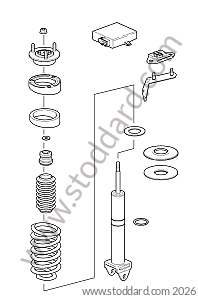 REAR SHOCK ABSORBER / REAR SPRING / REAR SHOCK ABSORBER HEAD for Porsche 997 09-12 &bull; 2010 &bull; 997 C2S &bull; Cabrio &bull; Manual Gearbox, 6 Speed