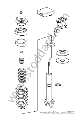 SHOCK ABSORBER/COIL SPRING for Porsche 997 09-12 &bull; 2009 &bull; 997 C4 &bull; Cabrio &bull; Manual Gearbox, 6 Speed