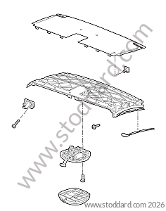 CARCASS / FRAME / CLOSING SYSTEM / PIVOT / CLIP for Porsche 997 09-12 &bull; 2009 &bull; 997 C2 &bull; Cabrio &bull; Manual Gearbox, 6 Speed