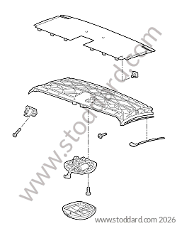 CARCASS / FRAME / CLOSING SYSTEM / PIVOT / CLIP for Porsche 997 09-12 &bull; 2011 &bull; 997 C4 Gts &bull; Cabrio &bull; Manual Gearbox, 6 Speed