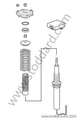 SUSPENSION SHOCK ABSORBER STRUT for Porsche 997 Gt3 / Gt3-2 &bull; 2007 &bull; 997 Gt3 3.6 &bull; Coupe &bull; Manual Gearbox, 6 Speed