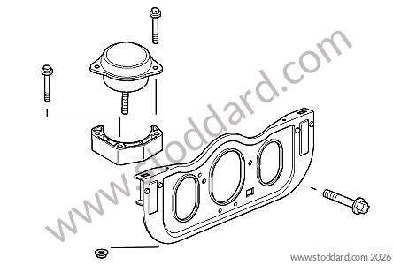 ENGINE SUPPORT / ENGINE SILENT BLOCK for Porsche 997 Turbo 07-09 &bull; 2007 &bull; 997 Turbo &bull; Coupe &bull; Manual Gearbox, 6 Speed