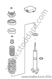 REAR SHOCK ABSORBER / REAR SPRING / REAR SHOCK ABSORBER HEAD for Porsche 997 Turbo 07-09 &bull; 2007 &bull; 997 Turbo &bull; Coupe &bull; Manual Gearbox, 6 Speed