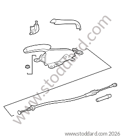 HANDBRAKE LEVER / HANDBRAKE CABLE for Porsche 997 Turbo 07-09 &bull; 2008 &bull; 997 Turbo &bull; Coupe &bull; Automatic Gearbox