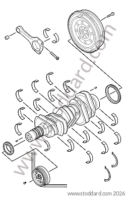 CRANKSHAFT / BUSH / BELT / CONNECTING ROD / TWIN-WEIGHT ENGINE FLYWHEEL for Porsche 997 Turbo 10-13 &bull; 2011 &bull; 997 Turbo S &bull; Cabrio &bull; Pdk Gearbox