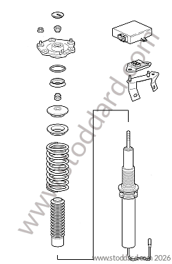 SUSPENSION SHOCK ABSORBER STRUT for Porsche 997 Turbo 10-13 &bull; 2011 &bull; 997 Gt2 Rs &bull; Coupe &bull; Manual Gearbox, 6 Speed