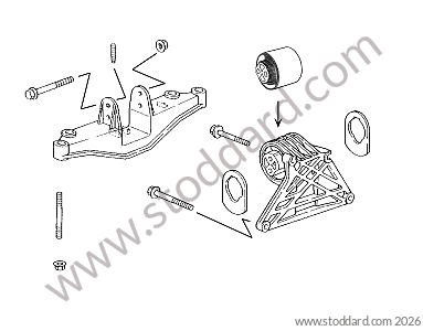 ENGINE SUSPENSION for Porsche Boxster 986 97-04 &bull; 1997 &bull; Boxster 2.5 &bull; Cabrio &bull; Manual Gearbox, 5 Speed