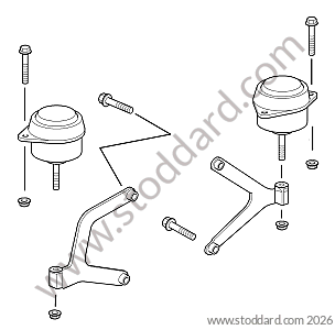 GEARBOX SILENT BLOCK for Porsche Boxster 986 97-04 &bull; 2000 &bull; Boxster S 3.2 &bull; Cabrio &bull; Manual Gearbox, 6 Speed