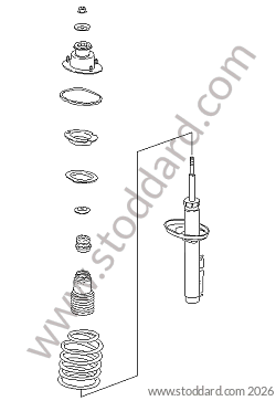 SHOCK ABSORBER COIL SPRING for Porsche Boxster 986 97-04 &bull; 2000 &bull; Boxster 2.7 &bull; Cabrio &bull; Manual Gearbox, 5 Speed