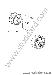 RIM / WEIGHT / SCREW / SPARE WHEEL for Porsche Boxster 986 97-04 &bull; 1997 &bull; Boxster 2.5 &bull; Cabrio &bull; Manual Gearbox, 5 Speed