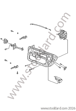 DOOR IN WHITE INSTALLATION PARTS DOOR LOCK for Porsche Boxster 986 97-04 &bull; 1997 &bull; Boxster 2.5 &bull; Cabrio &bull; Manual Gearbox, 5 Speed