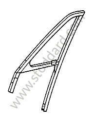 DOOR GLASS FRAME FOR FIXED WINDOW / BLACK / BLACK / FRONT RIGHT (90154202248)