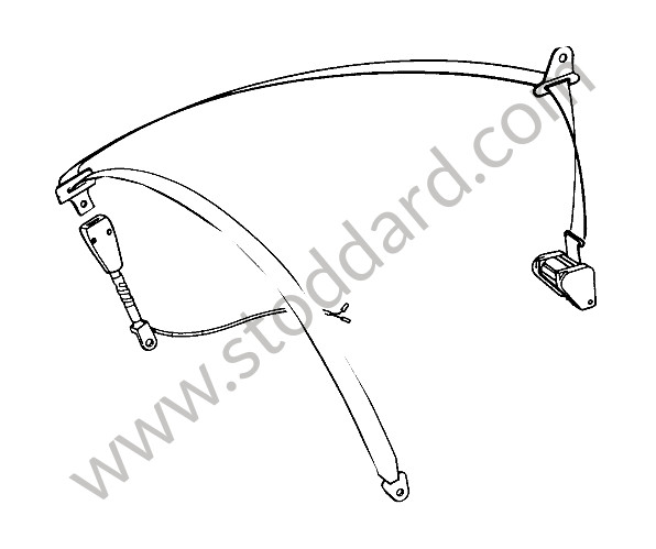 SIC80301400 - Seat Belt Kit, Three-Point Kit. Black 
911 912e 1974-1988 for Porsche 914 &bull; 1970 &bull; 914/4 1.7 &bull; Manual Gearbox, 5 Speed