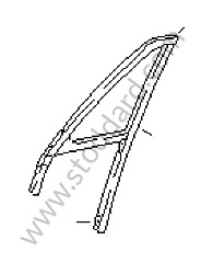 DOOR GLASS FRAME FOR FIXED WINDOW / CHROME / CHROME / FRONT RIGHT (91154202040)