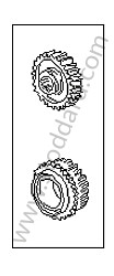 GEAR SET 5TH GEAR / 39/42 RATIO / From the number of gearbox (G5020 1 00264 ET G5021 1 005073 sans autobloquant) et (G5020 2 002174 + G5021 2 003095 avec autobloquant) (99330290505)