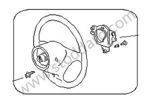 AIRBAG STEERING WHEEL black / black (A28) / OPTION: 3-SPOKE SPORTS STEERING WHEEL, SILVER SPORT (Option code: IXPG) (99634798328A28)