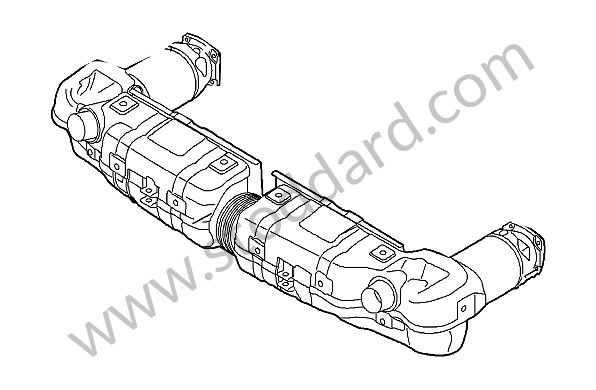 99711102772 - MAIN EXHAUST MUFFLER for Porsche 997 Turbo 07-09 &bull; 2008 &bull; 997 Turbo &bull; Coupe &bull; Automatic Gearbox