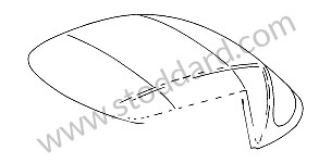 CONVERTIBLE TOP TRIM 356 ROADSTER WITHOUT CEILING, ORIGINAL MATERIAL QUALITY, BLACK (OTHER COLOURS AVAILABLE ON REQUEST)  (A64456108041)